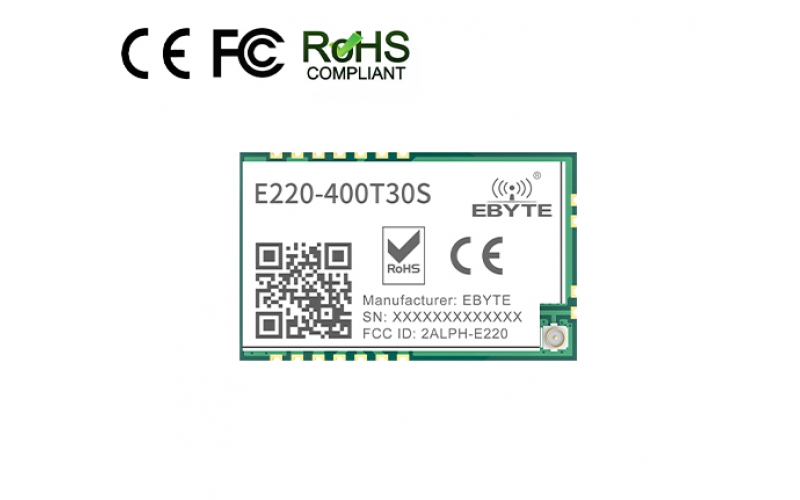 E220-400T30S LoRa Wireless Module FSK RSSI ISM 433MHz 470MHz 30dBm LoRa Spread Spectrum SMD UART Interface IPEX Antenna